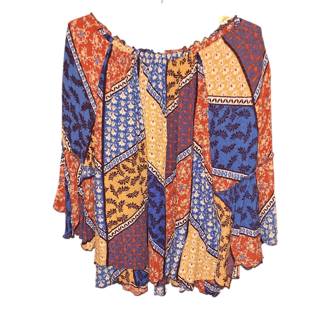 Democracy Multicolor Patchwork Oversized Pullover… - image 2